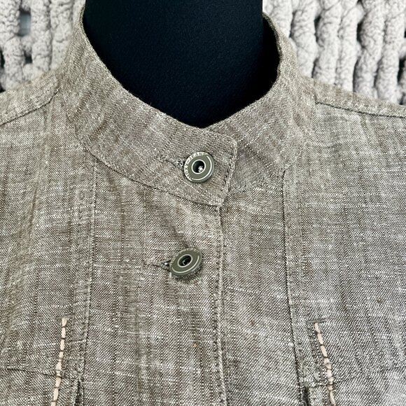Mexx Light Brown Linen Blend Utility Jacket – Size 12 - Picture 3 of 14